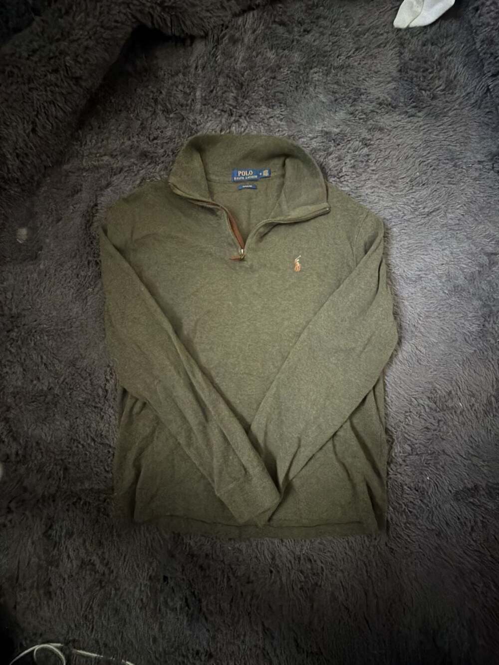 Polo Ralph Lauren Estate Rib 1/2 Zip Sweater Size M Green